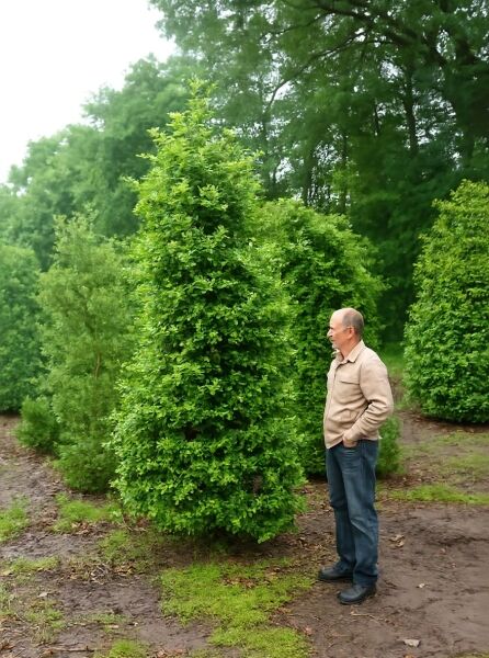 Europäische Stechpalme (Ilex aquifolium) Solitär, 300–350 cm, dicht belaubt und kegelförmig wachsend.