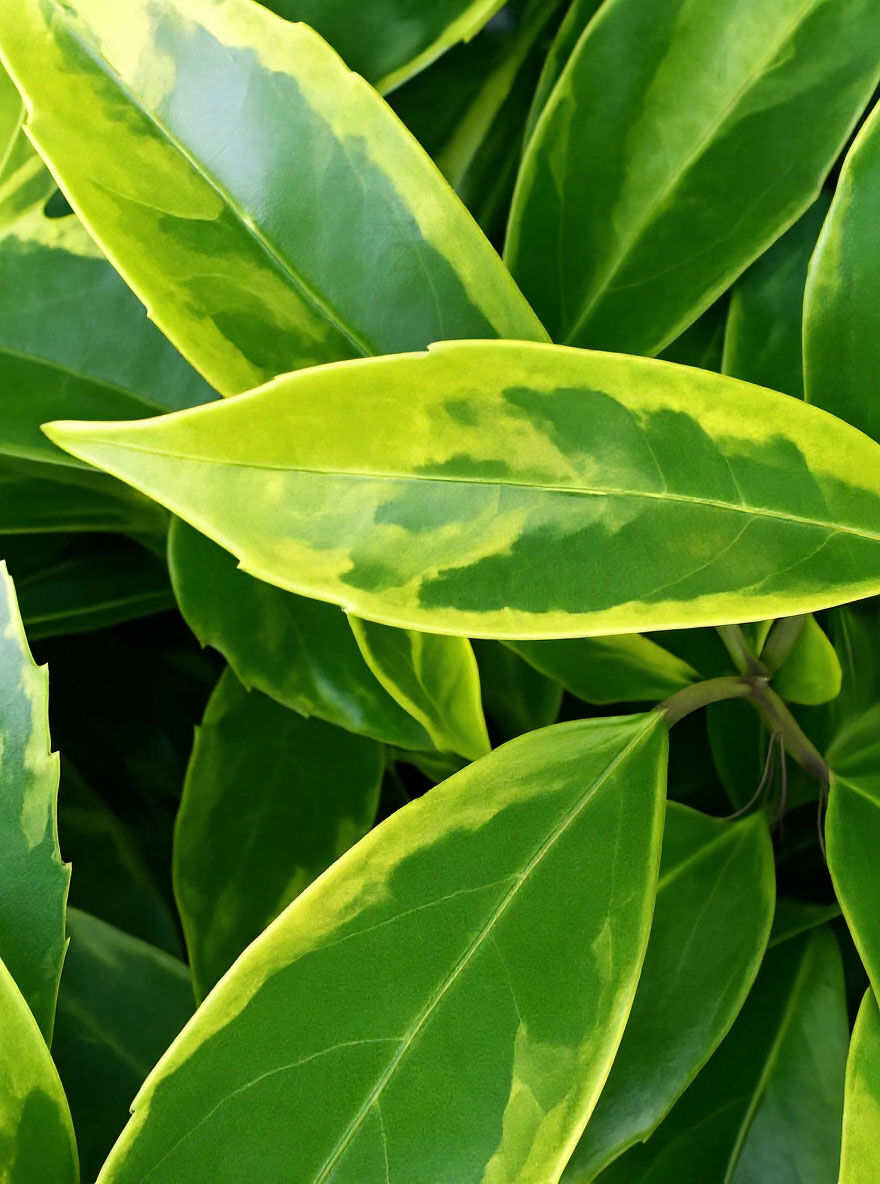 Japanische Aukube 'Sulphurea Marginata' / Goldorange - Aucuba japonica 'Sulphurea  Marginata'