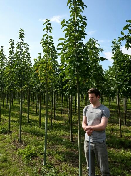 Magnolia 'Galaxy' / Großblumige Magnolie 'Galaxy' Hochstamm 12-14 StU mit durchgehendem Stamm und belaubter Krone in Baumschule
