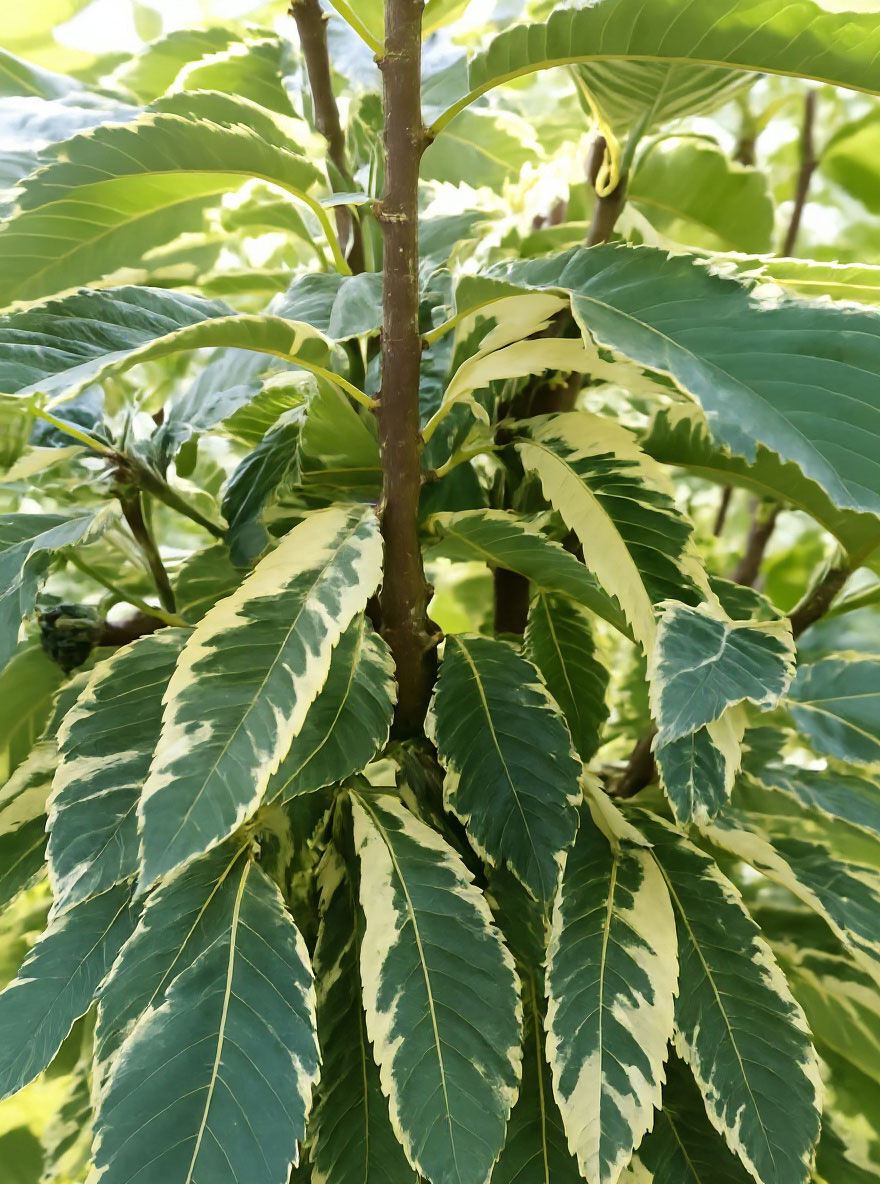 Gelbbunte Edelkastanie / Gelbbunte Esskastanie - Castanea sativa 'Variegata'