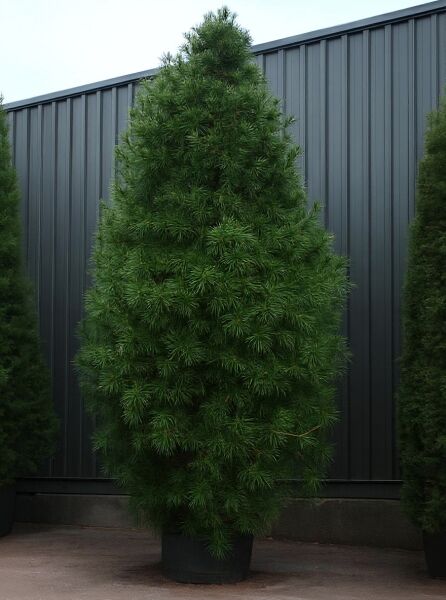 Sciadopitys verticillata (Schirm-Tanne) 350–400 cm mit Db., Solitär im Container, konischer Wuchs mit dichten Nadelbüscheln