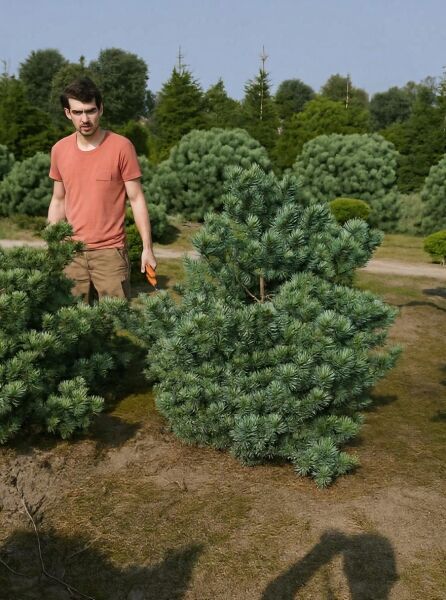 Pinus parviflora 'Negishi' / kompakte blaue Mädchenkiefer, Solitär 125-150 cm m. Db., dicht verzweigter Kleinkiefer-Strauch mit Nadeln